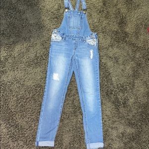 Justice Girls distressed lace overalls 10